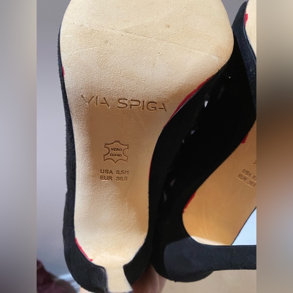 ✨NEW ✨ Via Spiga leather Tresa Cutout Lace Up Open Toe Tall Boots size 8.5 - Picture 11 of 15